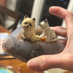 Set of Two Antique/Vintage  Cat Figurines